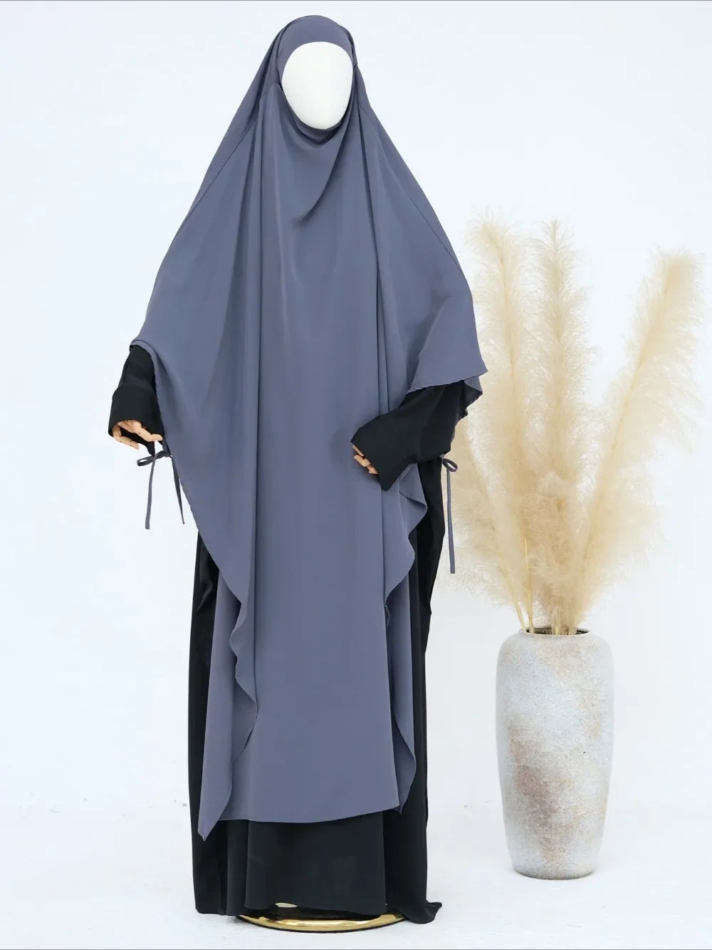 Eid Muslim Women Khimar Hijab Islamic Dubai Solid Color Scarves Turban Arab Ladies Praying Headdress Ramadan Long Headscarf 2025
