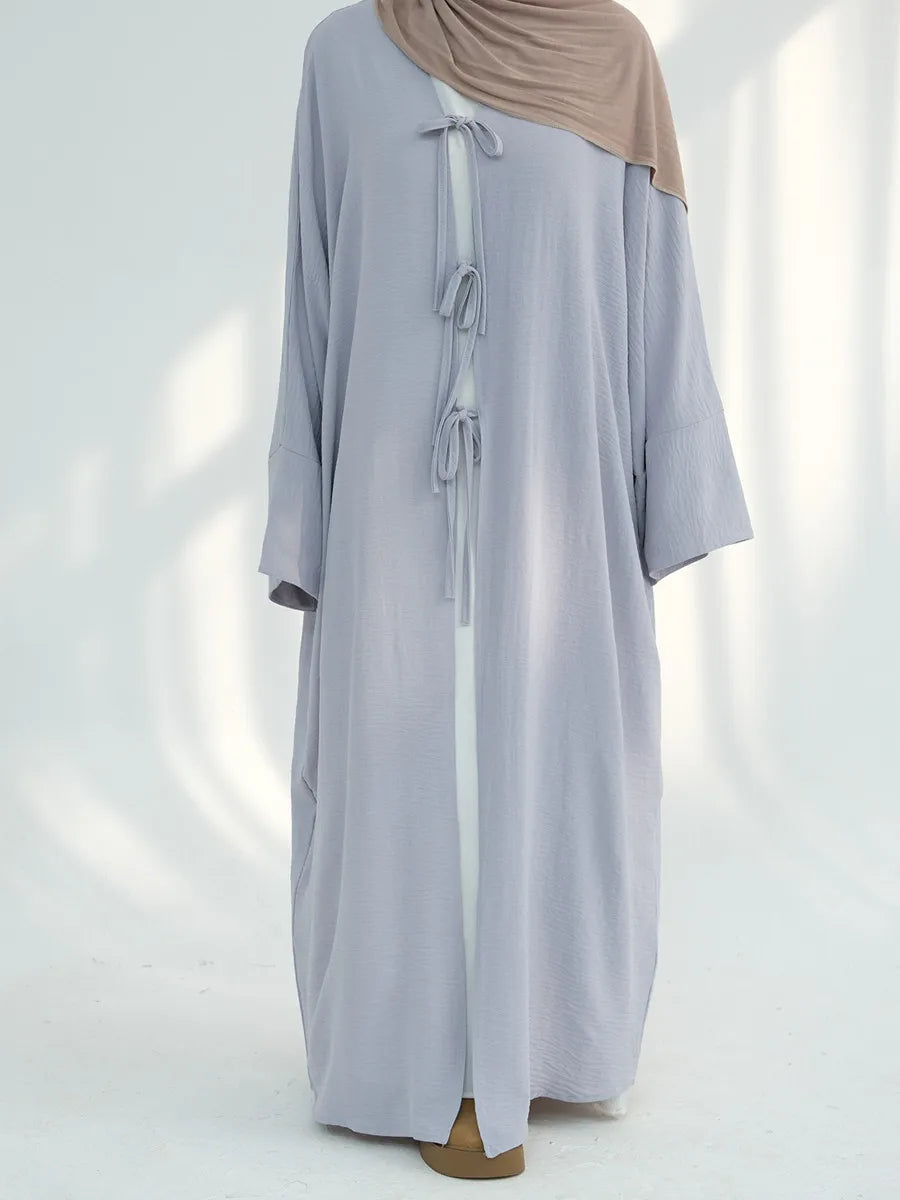 Muslim Women Dubai Turkish Abaya Eid Long Dress Solid Kimono Cardigan Modest Ramadan Prayer Robe Kaftan Femme Islam Clothing