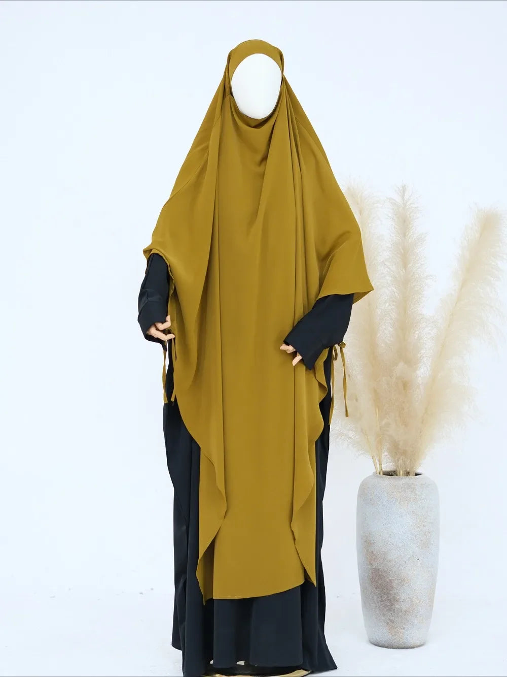 Eid Muslim Women Khimar Hijab Islamic Dubai Solid Color Scarves Turban Arab Ladies Praying Headdress Ramadan Long Headscarf 2025