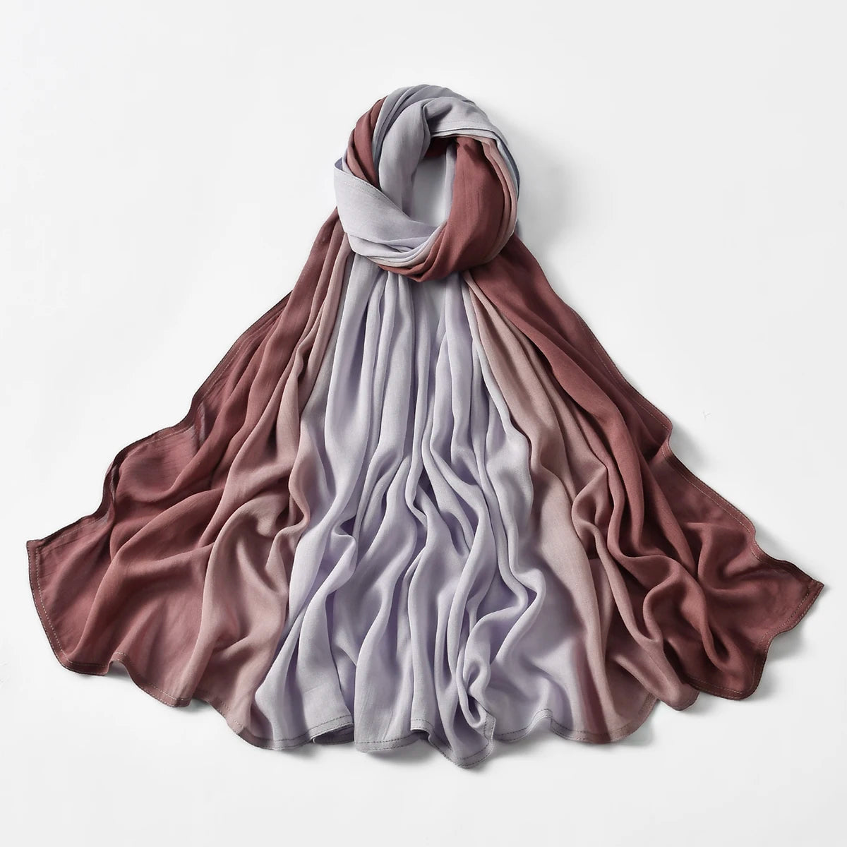Muslim Women Big Size Gradient Viscose Hijabs Ombre Cotton Rayon Crease Headscarf Musulman Scarves Islamic Turban and Shawls