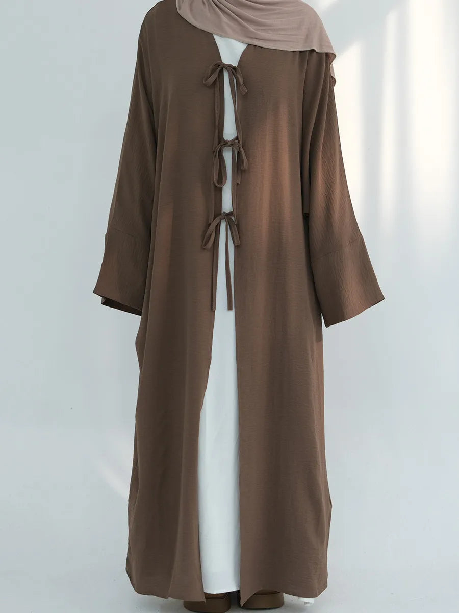 Muslim Women Dubai Turkish Abaya Eid Long Dress Solid Kimono Cardigan Modest Ramadan Prayer Robe Kaftan Femme Islam Clothing