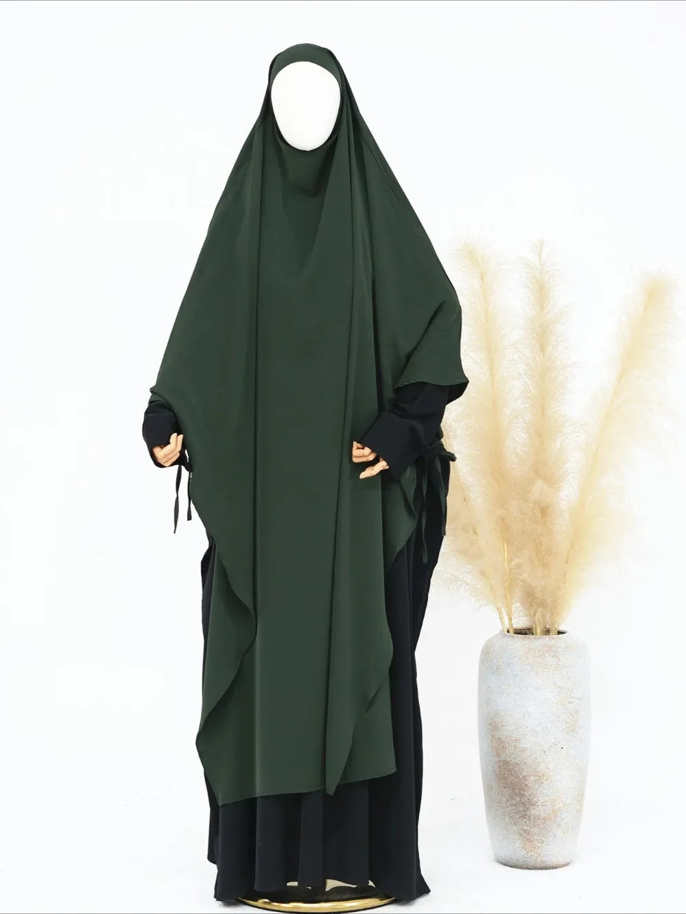 Eid Muslim Women Khimar Hijab Islamic Dubai Solid Color Scarves Turban Arab Ladies Praying Headdress Ramadan Long Headscarf 2025