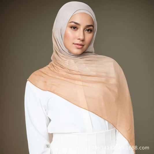 Ombre Modal Hijab Gradient Cotton Rayon Crease Hijab Scarf Lady High Quality Wraps and Shawls Musulman Headband Islamic Turban