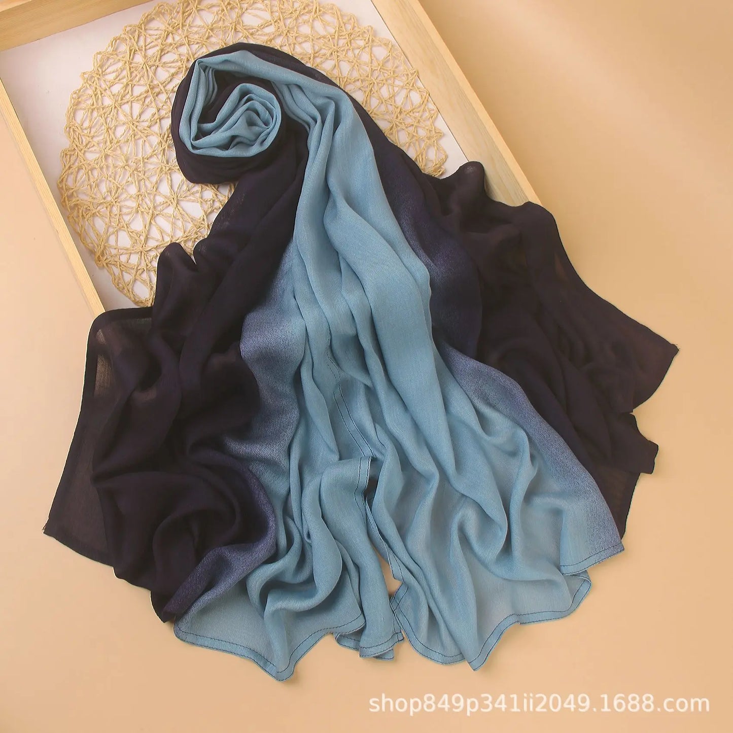 Ombre Modal Hijab Gradient Cotton Rayon Crease Hijab Scarf Lady High Quality Wraps and Shawls Musulman Headband Islamic Turban