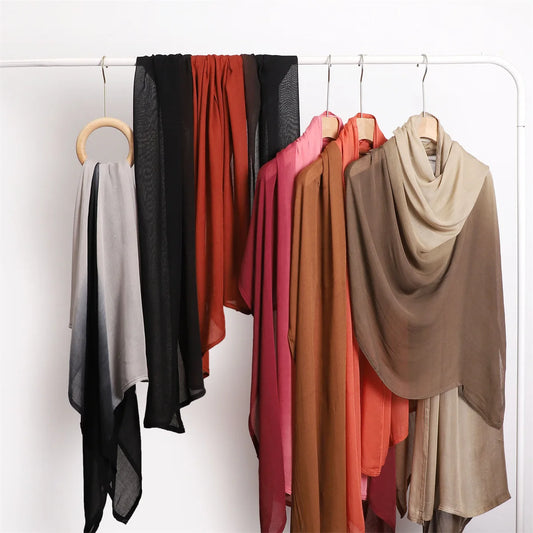 New Ombre Cotton Rayon Hijab Scarf Lady High Quality Wraps And Shawls Musulman Headband Islamic Headscarf Turban Ramadan Islam