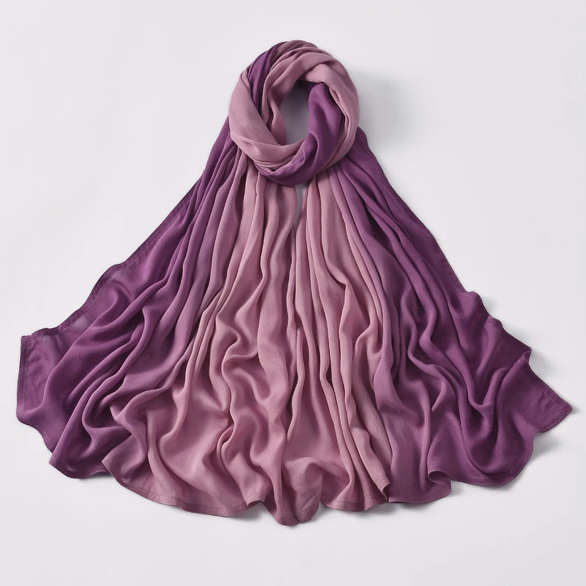 Muslim Women Big Size Gradient Viscose Hijabs Ombre Cotton Rayon Crease Headscarf Musulman Scarves Islamic Turban and Shawls
