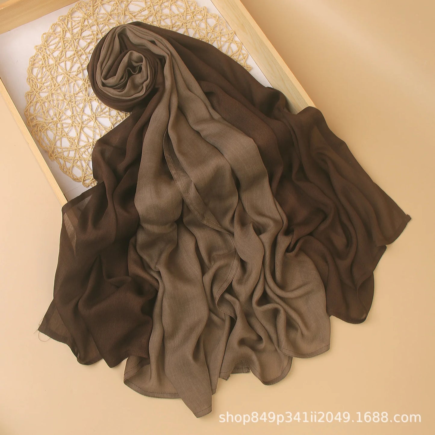 Ombre Modal Hijab Gradient Cotton Rayon Crease Hijab Scarf Lady High Quality Wraps and Shawls Musulman Headband Islamic Turban