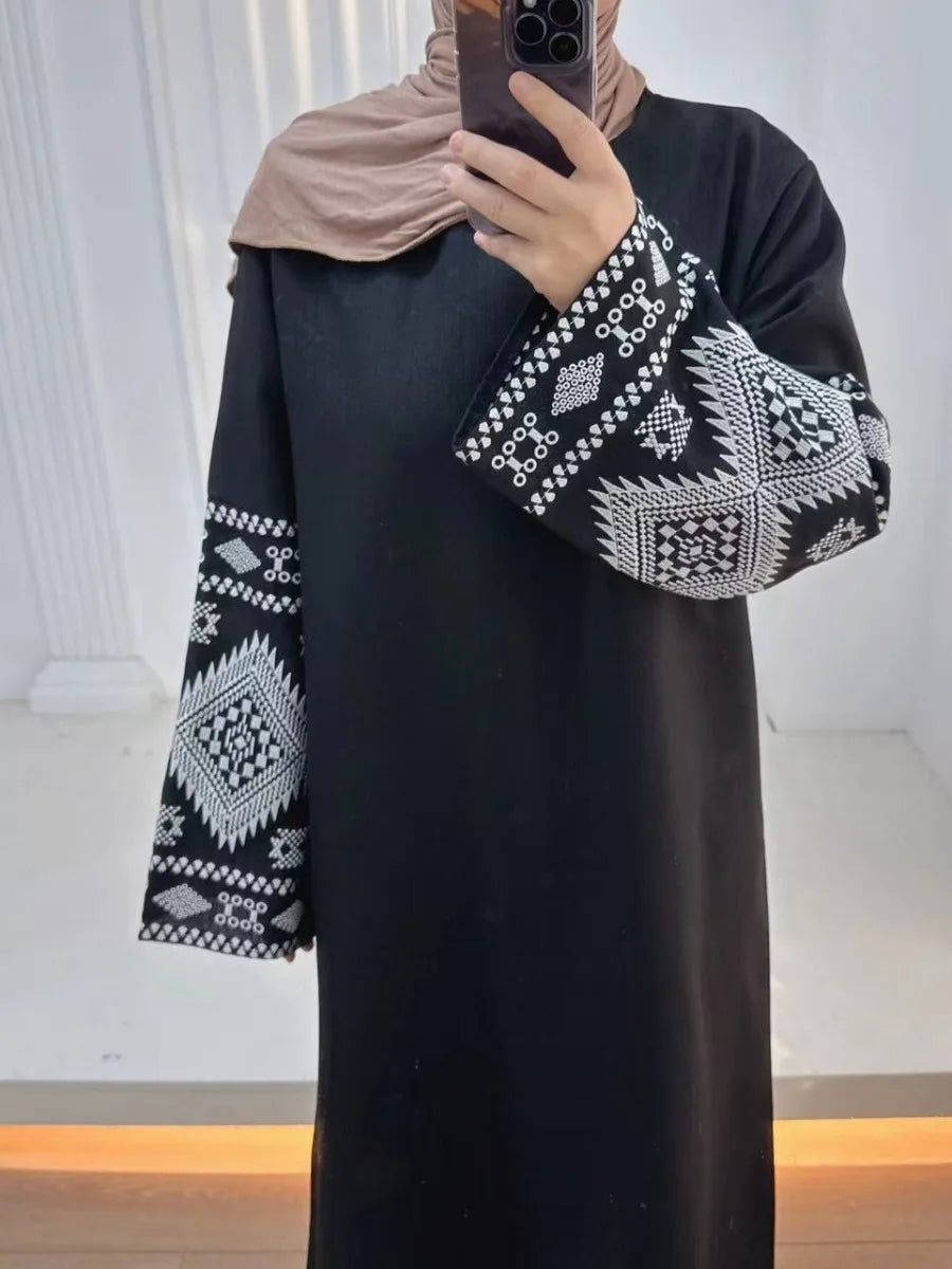 Eid Muslim Abaya for Women Party Embroidery Dresses Kaftan Arab Long Robe Islam Ramadan Dubai Abayas Vestidos Morocco Jalabiya